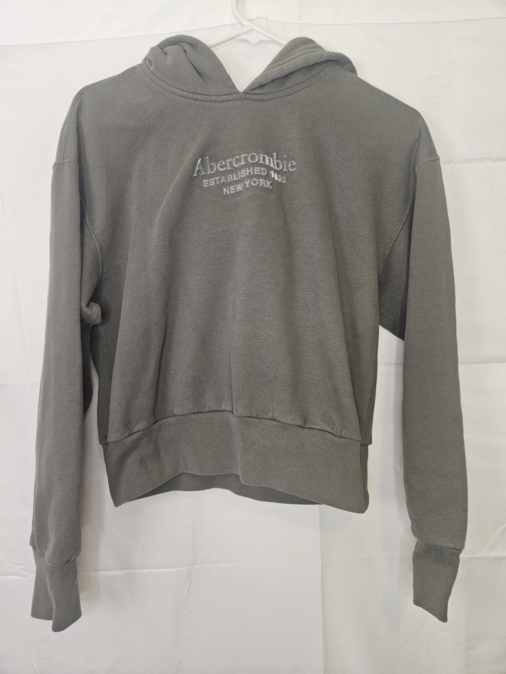 Abercrombie & Fitch Gray Cropped Hoodie Soft AF Collection Casual Cozy